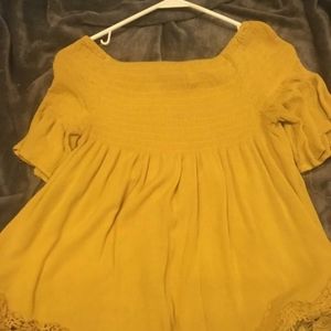 Yellow off shoulder top
